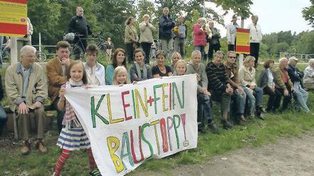 Unentwegt. In Kleinmachnow riss der Protest gegen den Schleusenausbau nicht ab.