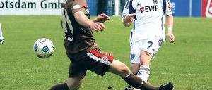 Zum zweiten Mal Stuttgart. Matthias Rudolph (rechts) ist inzwischen der einzige Babelsberger, der schon vor zwei Jahren gegen die Schwaben spielte. Damals unterlag der SVB mit 2:4.