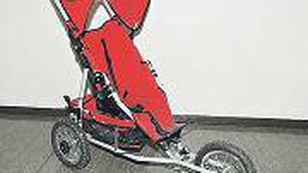 Dieser herrenlose Kinderwagen erregte die Aufmerksamkeit des Zeugen.