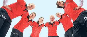 Wollen den Erfolg in Merzig. Sophie Drews, Rabea Ludwig, Sherin Senkel, Svenja Hörnlein, Colett Rampf und Suse Werner aus Potsdam (von links).
