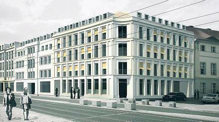 Zwei neue der einstigen berühmten acht Ecken: Entwurf aus der Sommerausstellung von Architektur-Studenten an der Fachhochschule Potsdam.