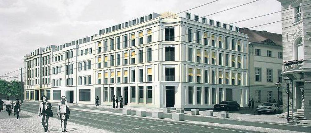 Zwei neue der einstigen berühmten acht Ecken: Entwurf aus der Sommerausstellung von Architektur-Studenten an der Fachhochschule Potsdam.