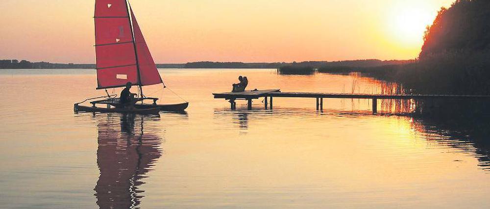 Südsee oder Grimnitzsee? Bei den augenblicklichen Temperaturen kann man da schon mal was verwechseln. Ähnlich entspannt ist es in der Schorfheide allemal.