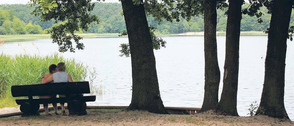 Gute Aussicht. Den Badestrand am renaturierten See haben die Bürger hergerichtet.