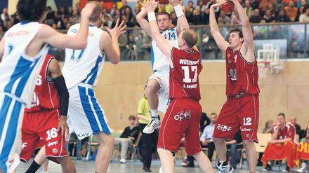 Sie bleiben weiter Zweite Bundesliga: Die Basketballer vom Regionalen Sportverein (RSV) richten sich auf weitere Jahre in der Sporthalle auf dem Kleinmachnower Seeberg ein. Aufsteigen können sie hier nicht, dafür ist die Halle zu klein.