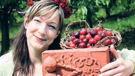 Rebecca Schmahlfeldt gestern auf Gieses Kirschplantage.