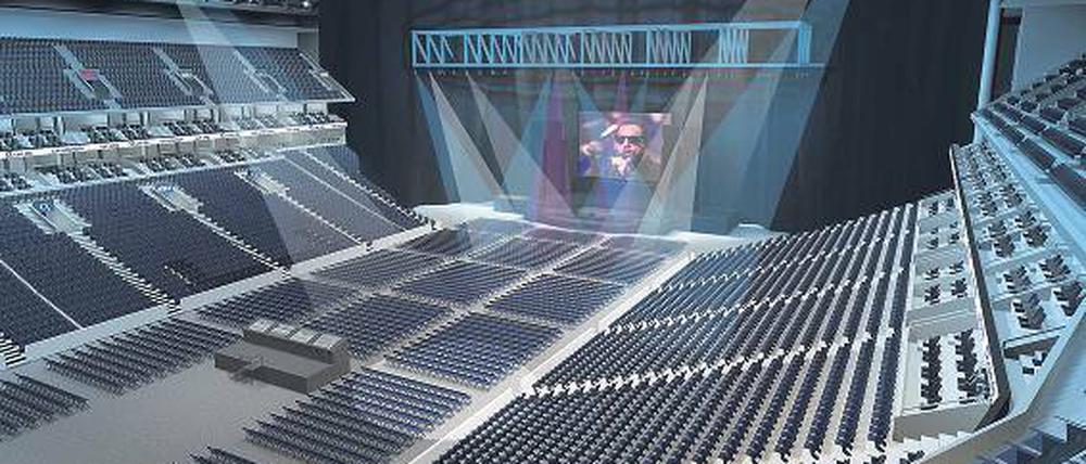 Flexible Halle. Die O2-World ist nach der Köln-Arena die zweitgrößte Multifunktionshalle Deutschlands. Auch beim Bühnenaufbau ist sie wandlungsfähig, die Bühne kann mittendrin oder frontal errichtet werden.
