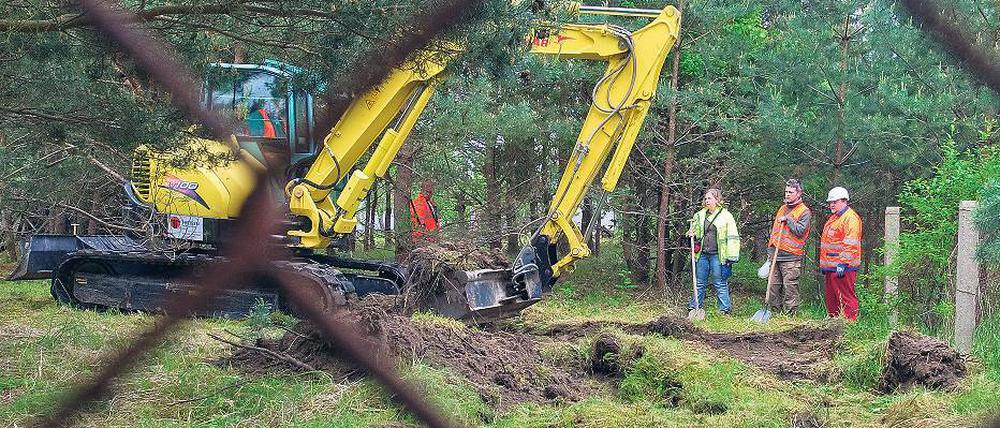 Es geht weiter. Die Grabungen in Jamlitz wurden wieder aufgenommen.