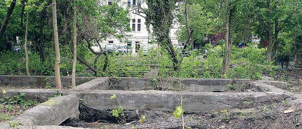 Versunkene Bauträume: Alte Fundamente in der Leiblstraße.