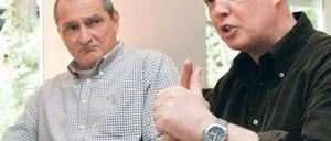 Wollen den Wildschweinen an den Kragen: Peter Braun und Peter Hemmerden (r.).