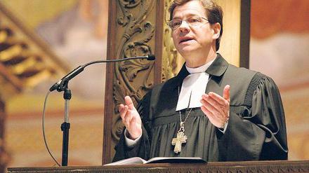 Bischof Markus Dröge gestern in der St. Nikolaikirche.