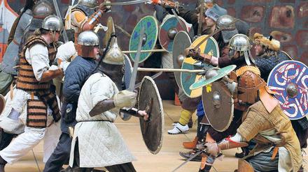 Schwertkämpfe aller Art. Neben der Kampfkunst der asiatischen Samurai wurden auch Gladiatorenkämpfe, Ritterkämpfe und Fechtkunst gezeigt.