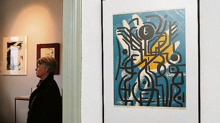 Morgenstern graphisch interpretiert: Die Ausstellung In MeMorgenstern im Turm der Werderaner Bismarckhöhe ist gestern eröffnet worden und läuft noch bis Anfang April.