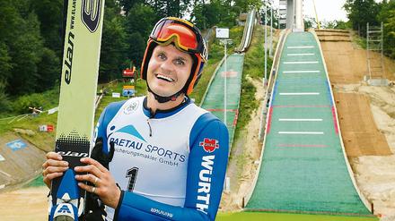 Optimale Bedingungen. Ohne Schnee ist das Ski-Springen in Bad Freienwalde kein Problem.