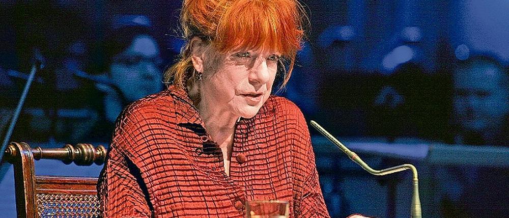 Den Wahnsinn im Blick. Hannelore Hoger bei ihrem Auftritt in Potsdam.