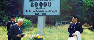 Bisher einzige Erinnerung an die Opfer der Schlacht in den Fercher Wäldern: das 1994 auf Privatinitiative aufgestellte Gedenkkreuz in Neuseddin.