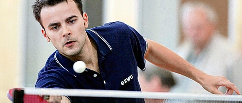 Zweitbester der Liga. Thomas Englert, Spitzenspieler des TSV Stahnsdorf, kam bis jetzt auf 19 Siege und drei Niederlagen.
