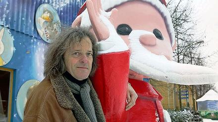 Ein Team: Friedhelm Schatz und der 50-jährige Sandmann im Filmpark Babelsberg.