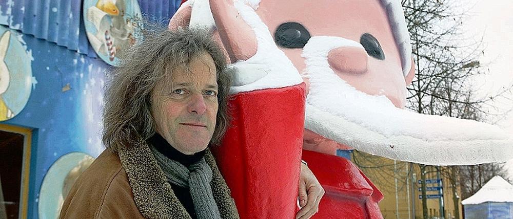 Ein Team: Friedhelm Schatz und der 50-jährige Sandmann im Filmpark Babelsberg.