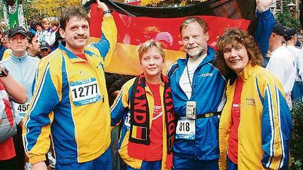 In New York: Rainer Palm, Ulrike Stiller, Wolfgang Kettmann und Kathrin Palm (v.l.) vom Laufclub Potsdam-Nuthetal.