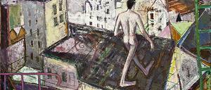 Kunst vor 89: Frank Gottsmanns Über der Stadt, oben, und Ulla Walters Schwarze Katze, r., zu sehen in der Galerie Ruhnke. Die Künstler besichtigten auch das Potsdam-Museum mit der Malerei Stephan Veltens und Skulpturen Stephan J. Möllers.