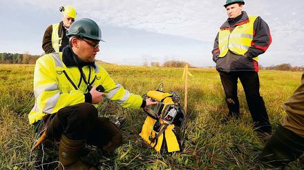 Sprengungen für eine seismische Messung zur Erfassung des Bodenprofils.