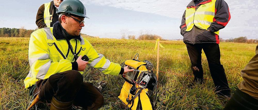 Sprengungen für eine seismische Messung zur Erfassung des Bodenprofils.