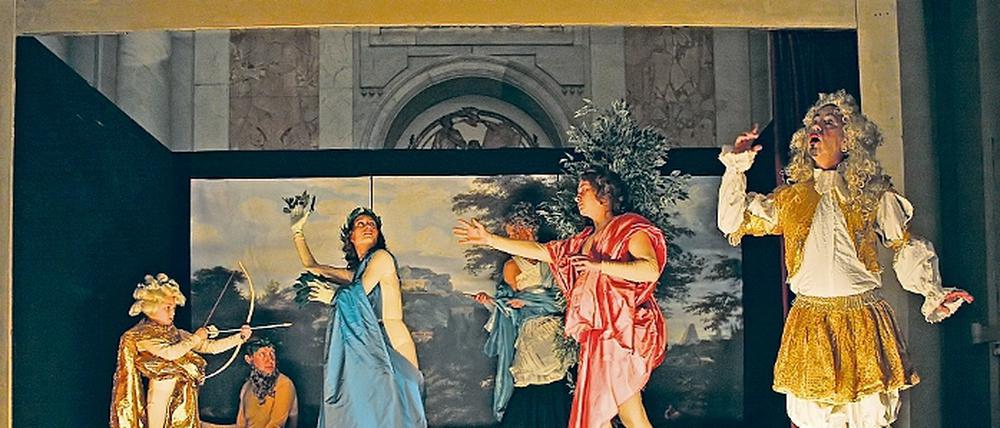 Apollo und Daphne als lebendes Bild, gemalt vom Verein Höfische Festspiele.