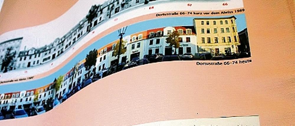 Sie ließen die Glienicker Brücke sprechen und ihre Geschichte von deutsch-deutscher Teilung selbst erzählen: Rieke von der See, Clara Engelhardt, Katja Clausner und Catarina Sträter (oben, v.l.). Die Waldorfschüler Theresia Ziegs, Bastian Wollowski, Johannes Brau und Tammo Walter (unten, v.l.) wälzten Akten und Ordner, um auf sechs großen Bannern die ostdeutsche Umweltbewegung darzustellen. Derzeit ist das Projekt in der Staatskanzlei zu sehen, ab Dezember in der Berliner Waldorfschule Rudolf Steiner.