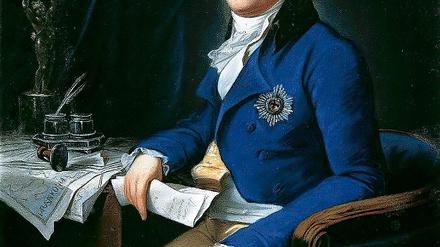 Staatsmann zwischen Lebens- und Liebeslust. Karl August Freiherr von Hardenberg, (Johann Lorenz Kreul, um 1795).