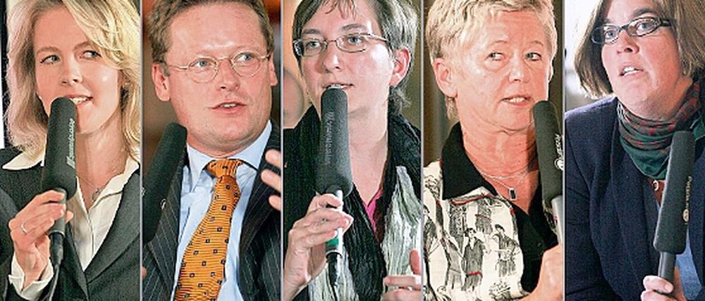 Beim ersten PNN-Wahltalk in der WilhelmGalerie diskutierten die fünf Kandidaten des Wahlkreises 21, zu dem das Gebiet nördlich der Havel ohne die neuen Ortsteile sowie Babelsberg gehören. Im Podium saßen (v.l.) Linda Teuteberg (FDP), Wieland Niekisch (CDU), Klara Geywitz (SPD), Anita Tack (Linke) und Marie Luise von Halem (Bündnis 90/Grüne).