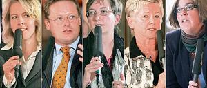 Beim ersten PNN-Wahltalk in der WilhelmGalerie diskutierten die fünf Kandidaten des Wahlkreises 21, zu dem das Gebiet nördlich der Havel ohne die neuen Ortsteile sowie Babelsberg gehören. Im Podium saßen (v.l.) Linda Teuteberg (FDP), Wieland Niekisch (CDU), Klara Geywitz (SPD), Anita Tack (Linke) und Marie Luise von Halem (Bündnis 90/Grüne).