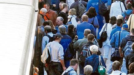 Not statt Fahrplan. Auch diese Woche Standard: Stau auf dem Bahnhof.