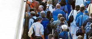 Not statt Fahrplan. Auch diese Woche Standard: Stau auf dem Bahnhof.