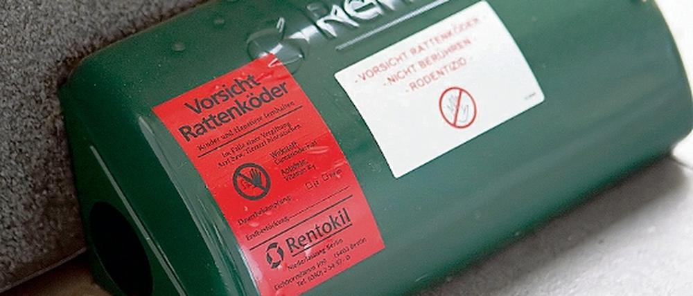 Rattenfalle. Im Inneren des grünen Kastens befindet sich das Gift.