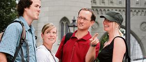 Geo-Team. Andreas Bergner (m.) mit Studierenden aus den USA.