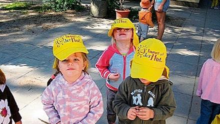 Gut behütet: Die Kinder der Fichtenwalder Kita Borstel.