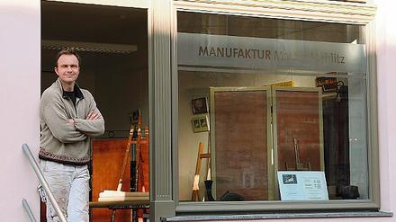 Seit sechs Monaten arbeitet Martin Mehlitz in seiner Manufaktur in der Charlottenstraße 104.