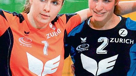 Neu beim SC Potsdam. Frauka Formazin (links) und Chantal Laboureur kommen vom VC Olympia Berlin zum Volleyball-Erstliga-Aufsteiger.