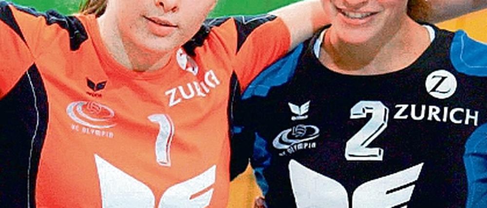 Neu beim SC Potsdam. Frauka Formazin (links) und Chantal Laboureur kommen vom VC Olympia Berlin zum Volleyball-Erstliga-Aufsteiger.