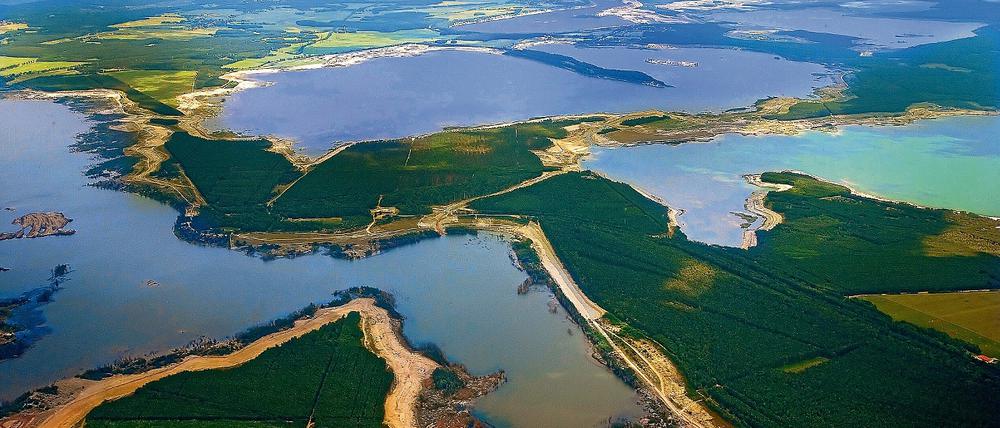 Mark statt Meer: Die gefluteten Tagebaue in Brandenburg sollen viele Touristen anlocken.