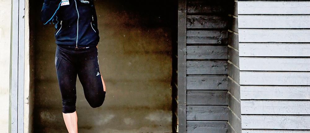 Der Alltag geht erstmal weiter. Die gesperrte Eisschnellläuferin Claudia Pechstein trainiert zurzeit in Berlin.