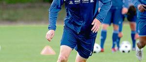 Rehabilitation angestrebt. Patrick Moritz beim gestrigen Training.