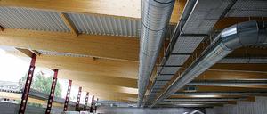 Supermarkt neuen Typs: Blick ins Innere des künftigen Rewe-Marktes an der Ecke Horstweg/An der alten Zauche mit 2000 Quadratmetern Nutzfläche.