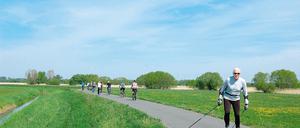 Hauptsache, es rollt. Auch Nordic Skater nutzen das glatte Asphaltband, das von der Havelquelle bis zur -mündung führt.