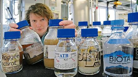 Umwandlung. Aus Roggen wird in der Bioraffinerie am ATB Milchsäure  ein Grundstoff für die chemische Industrie.