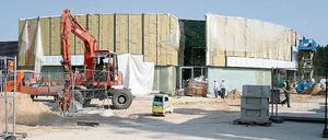 Rasant: Nicht nur auf der Straße ist Porsche schnell, auch die Arbeiten am neuen Autohaus im Europarc sollen bis zum Sommer abgeschlossen sein.