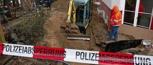 Frühlingsarbeiten. Die Gärtner reparieren alles auf Staatskosten.