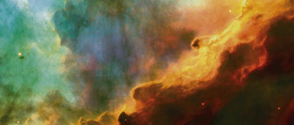 Kosmische Ästhetik. Das mit dem Weltraumteleskop Hubble aufgenommene Bild zeigt eine turbulente Region im Schwan-Nebel (auch bekannt als M17).