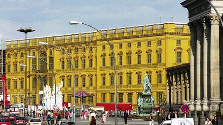 Initialzündung. 1993/94 wurde das Schloss mit einer Plastikhülle nachgestellt.